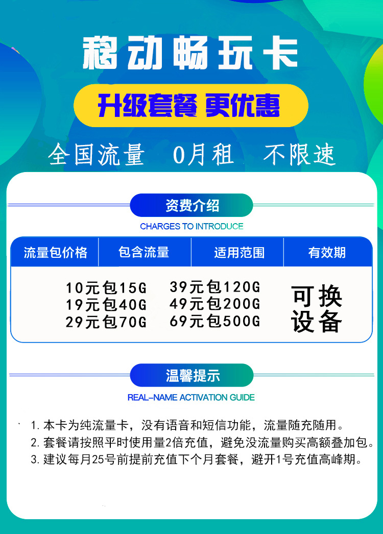 新移动畅玩卡